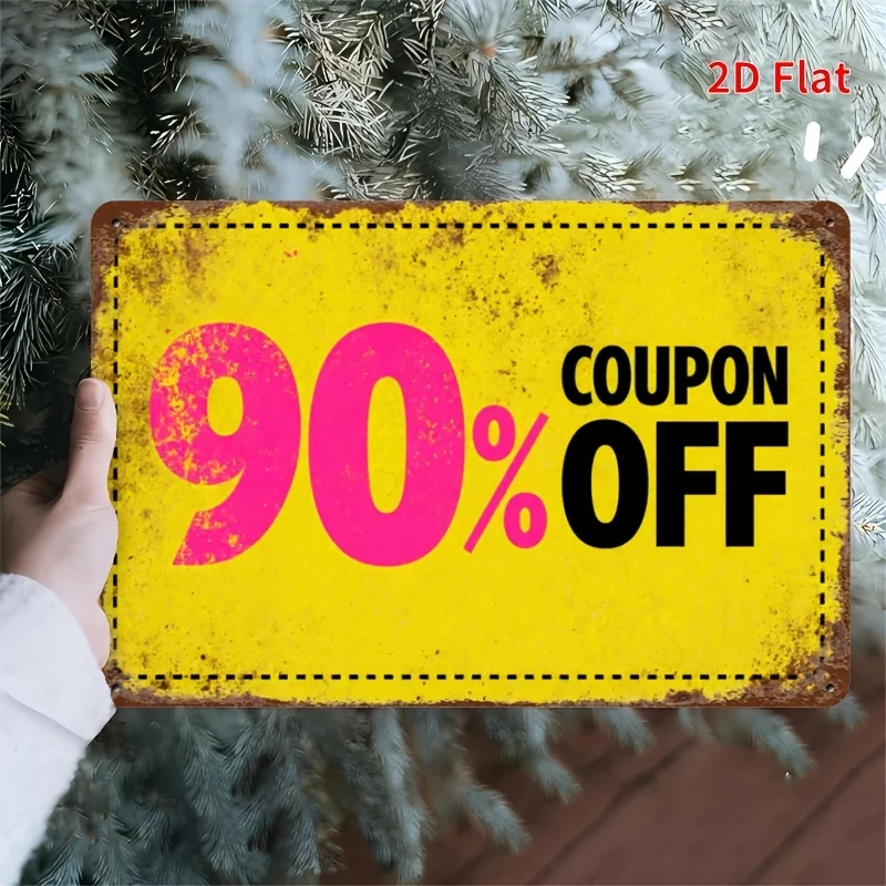 Vintage Coupon Sign Retro Discount Coupon for Business Office Decor, Suitable for Restaurants, Bathrooms, Bedrooms