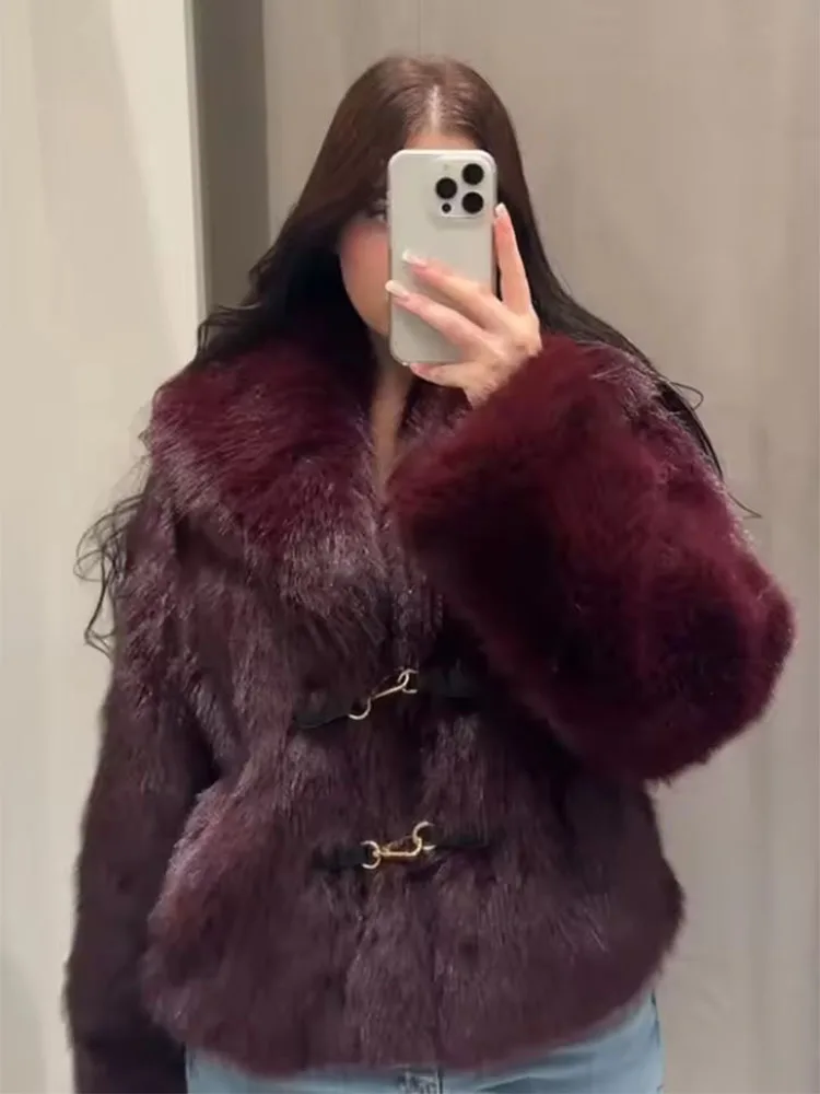 

2025 зимние куртки для женщин из искусственного меха, элегантная теплая женская куртка, пальто с длинными рукавами и лацканами, свободная плюшевая пушистая толстая новая верхняя одежда