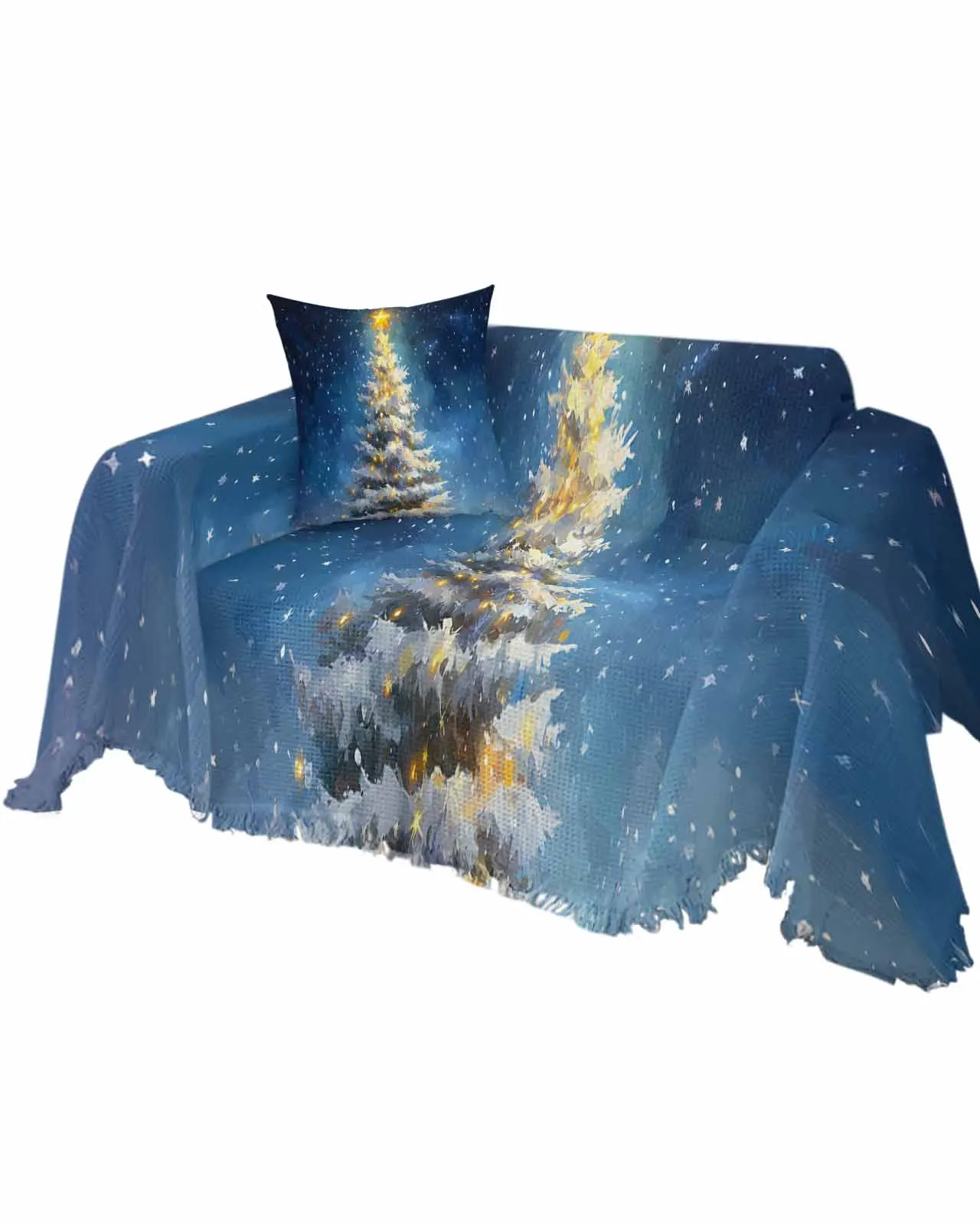 Christmas Snowflakes StarsFour Seasons Universal Folding Sofa Cover Dustproof Sofa Cover Sofa Cushion Cover Blanket Customizable