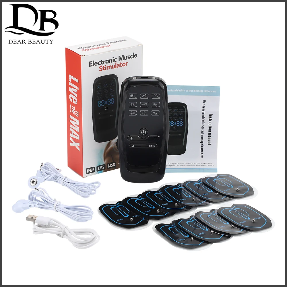 9 Modes 30 Gears Massage Therapy Electric Muscle Stimulator Dual Pulse Dual Output Physiotherapy Portable Digital Meridian