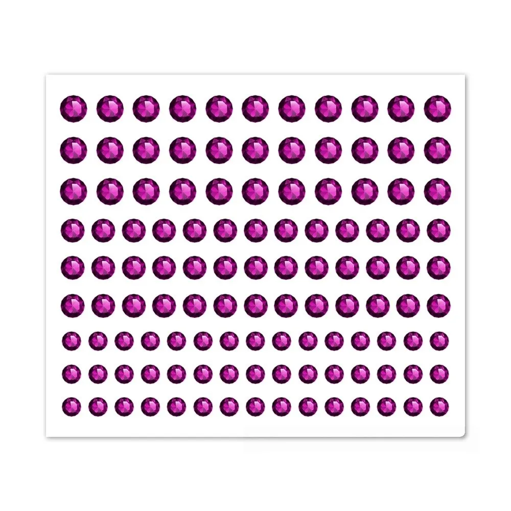 10 Sheets with Adhesive Backing 3/4/5mm Round Bedazzling Sticker Makeup Sparkling Face Eye Jewels Sticker Waterproof DIY