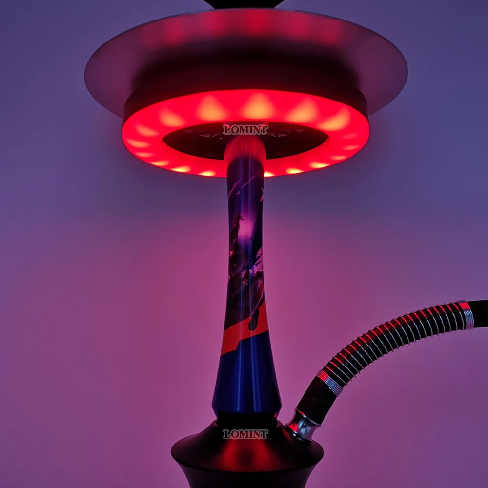 مصباح حلقة شيشة ليد RGB قابلة لإعادة الشحن ، مصباح شيشة ملون ، مشبك ثقب دائري شبكي ، ملحقات تدخين بار ملهى ليلي ، L012