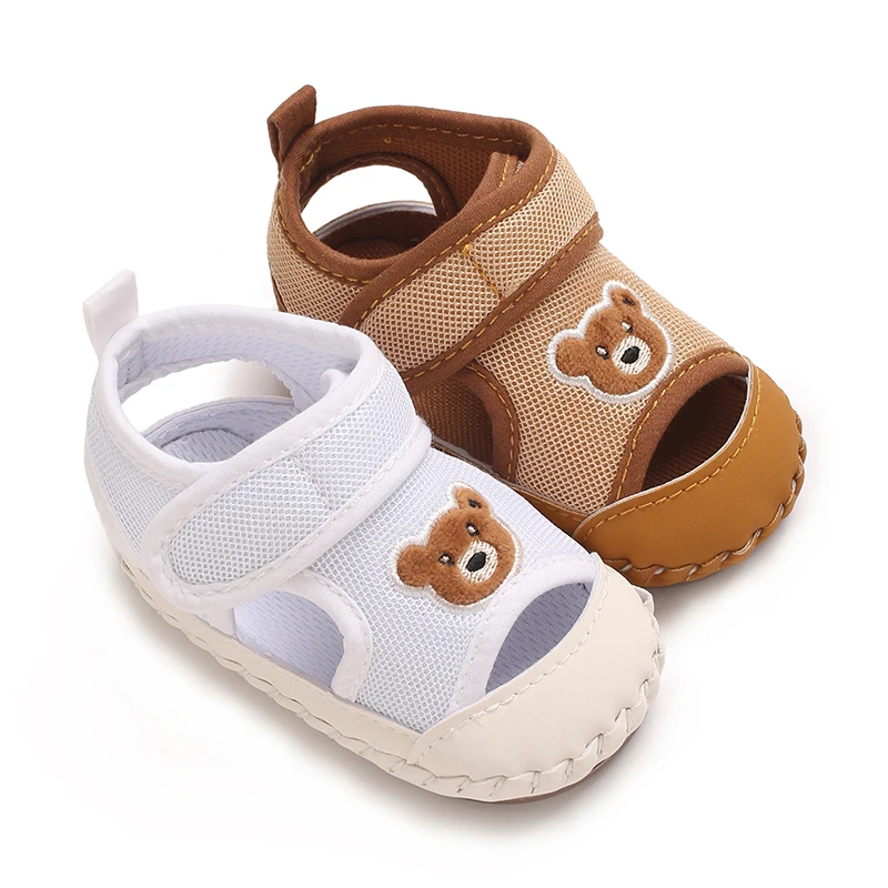 Cute Brown Bear Toddler First Walker Baby Crib Newborn Baby Summer Sandals Infant Boy Girl Shoes Rubber Soft Sole Non-Slip