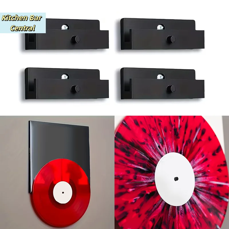 【1/2/4Pcs Retro Vinyl Record Display Stand With Album Cover Wall Mount For Music Studio Record Store Decor Space Saving】