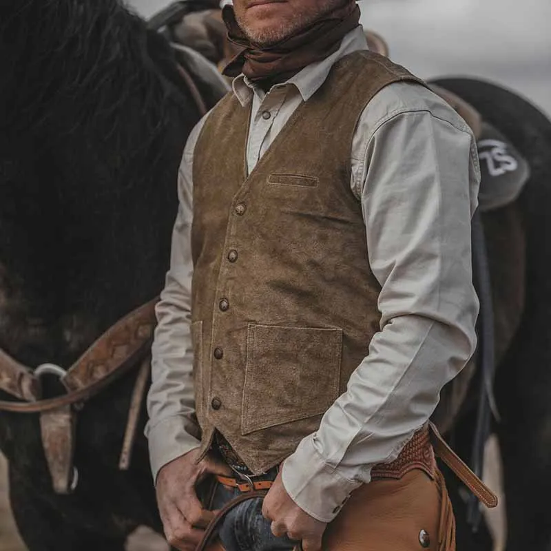 

2025 New Fashion Retro Men's Slim Fit Solid Color Vest Casual Suit Vest Men's Jacket