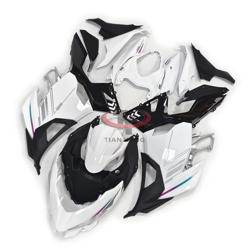 

Full Fairing Kit For Ninja400 2018-2019-2021-2022-2023 Fit ninja 400 New pearl white light gradient color lines Bodywork Cowling