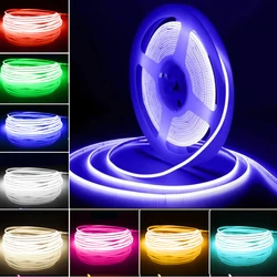 5mm Ultra Thin DC 12V Colorful COB LED Strip Lights for Home Decor Car DIY Blue/Pink/Red/Purple High Density LED Tape Colour 12V