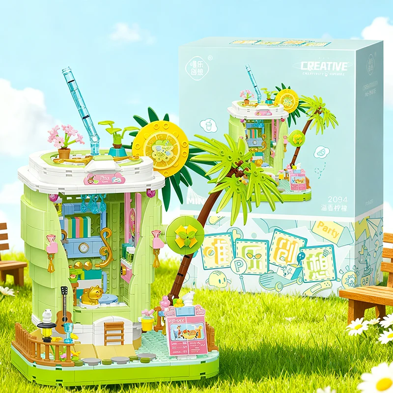 

Fragrant Lemonade Shop Building Blocks Adorable Miniature Construction Toy Model For Girls Only Birthday and Holiday Gift