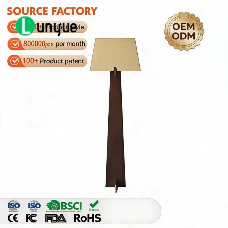 Iron Linen Plug-in Dimmable LED Floor Lamp with Switch for Cafe Bar Ambient Lighting Home Decor