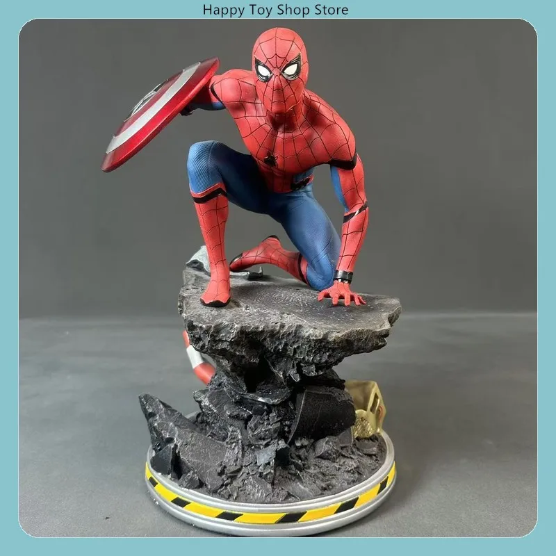 

Фигурка Человека-паука и Щита (версия с сценой) GK: Коллекционная аниме-статуэтка, украшение для рабочего стола, игрушка, подарок для фанатов