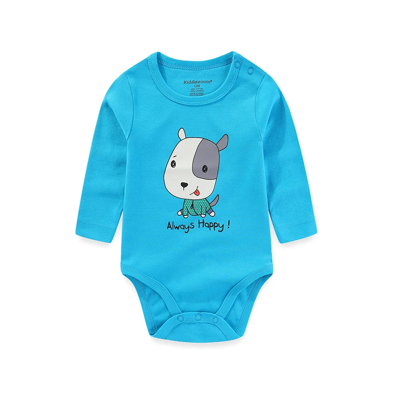 Kiddiezoom Spring Autum1 PCS Cartoon Long Sleeve Baby Boy Girl Bodysuits Soft 100%Cotton Newborn Onesies Infant Clothes