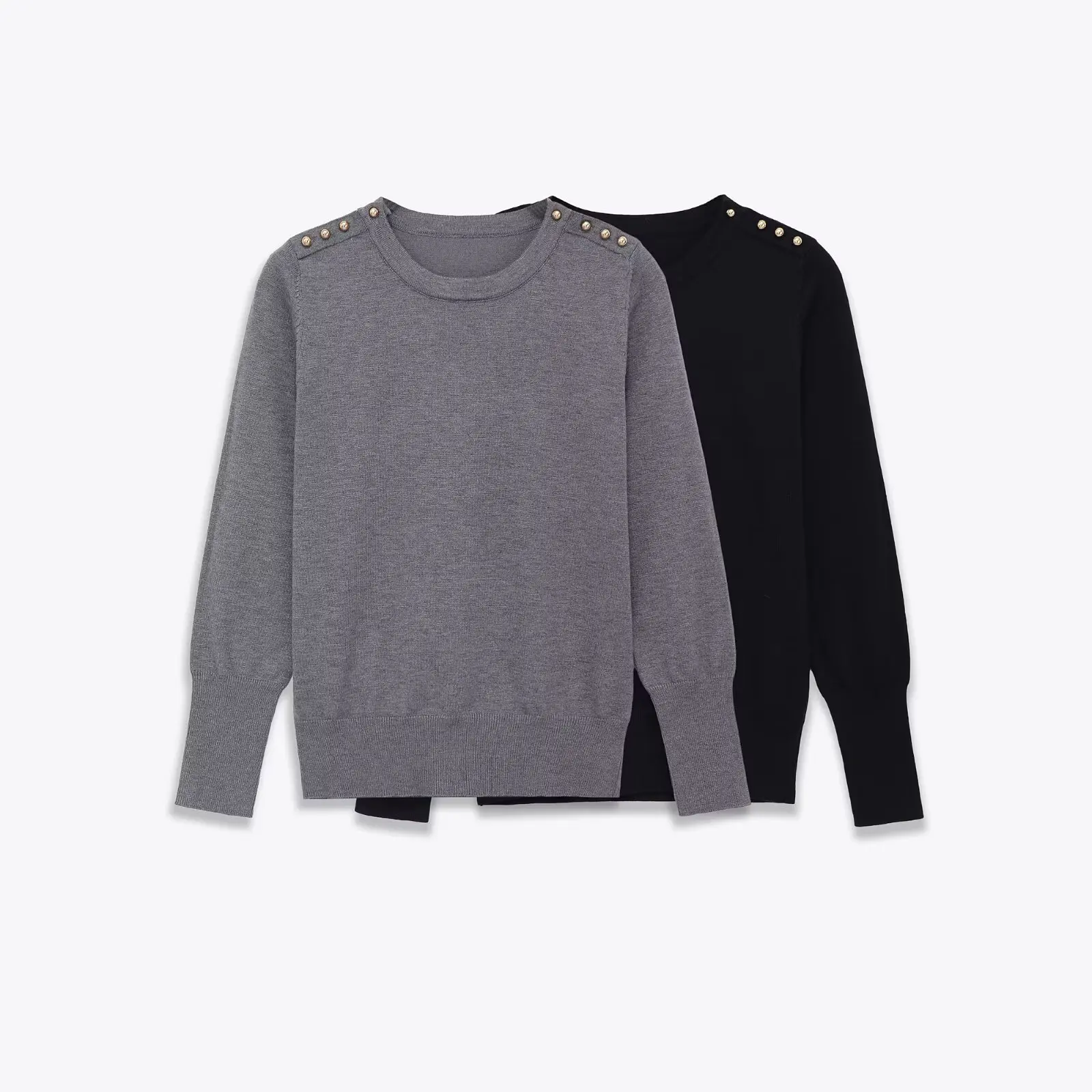 Autunno in stile europeo e americano nuova camicia casual con fondo tutto-fiammifero maglione con bottoni e collo rotondo