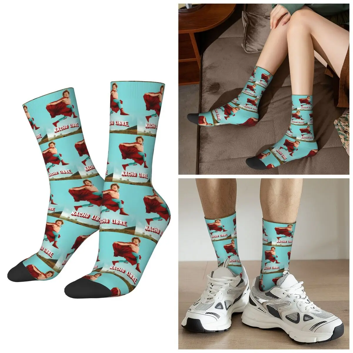 

All Seasons Nacho Libre Classic . Socks Harajuku Crew Socks Funny Stockings for Men Women Christmas Gifts