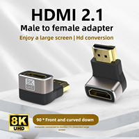 8K HDTV Male To Female 90 Degree Adapter