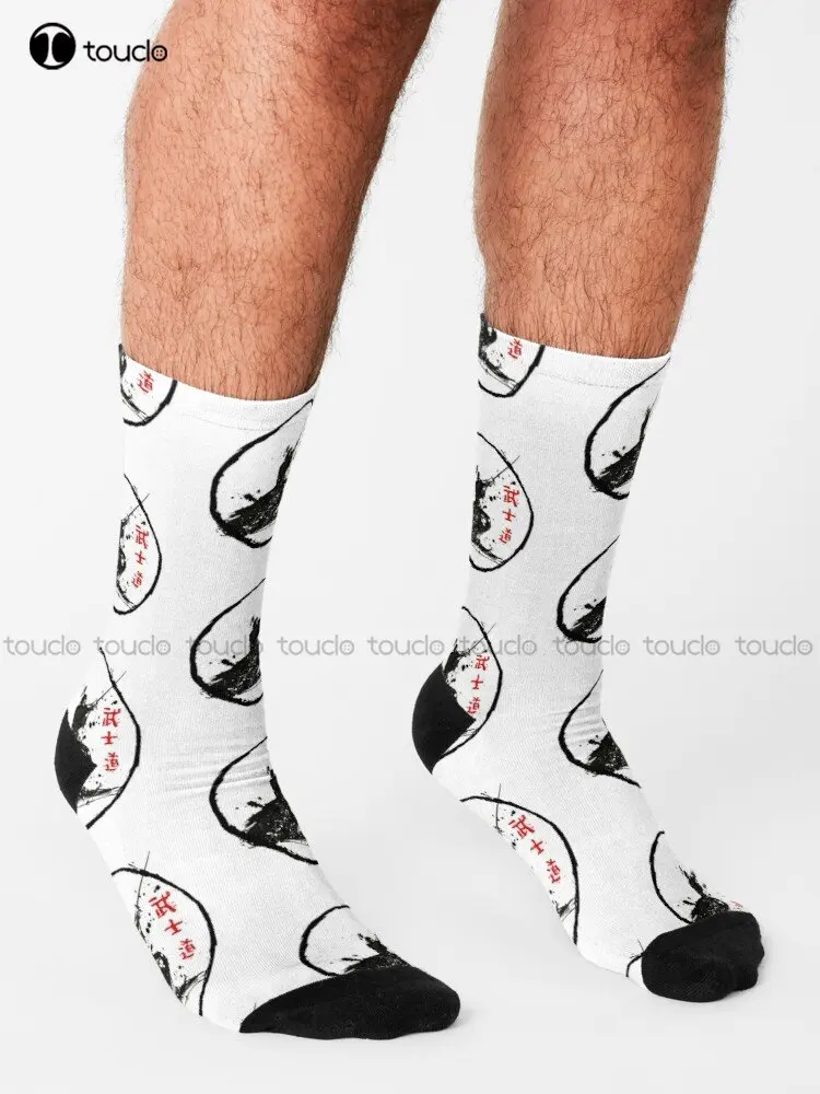 Samurai Fighting Bushido Samurai Katana Sword Way Japan Socks Cute Socks 360° Digital Print Christmas Gift Colorful Cartoon image 2