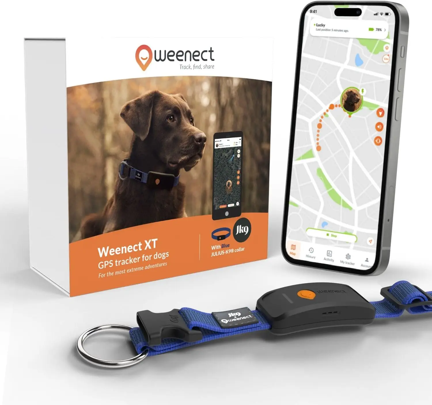 GPS Dog Collar with Real-Time Tracking, Waterproof & Durable, Subscription Included