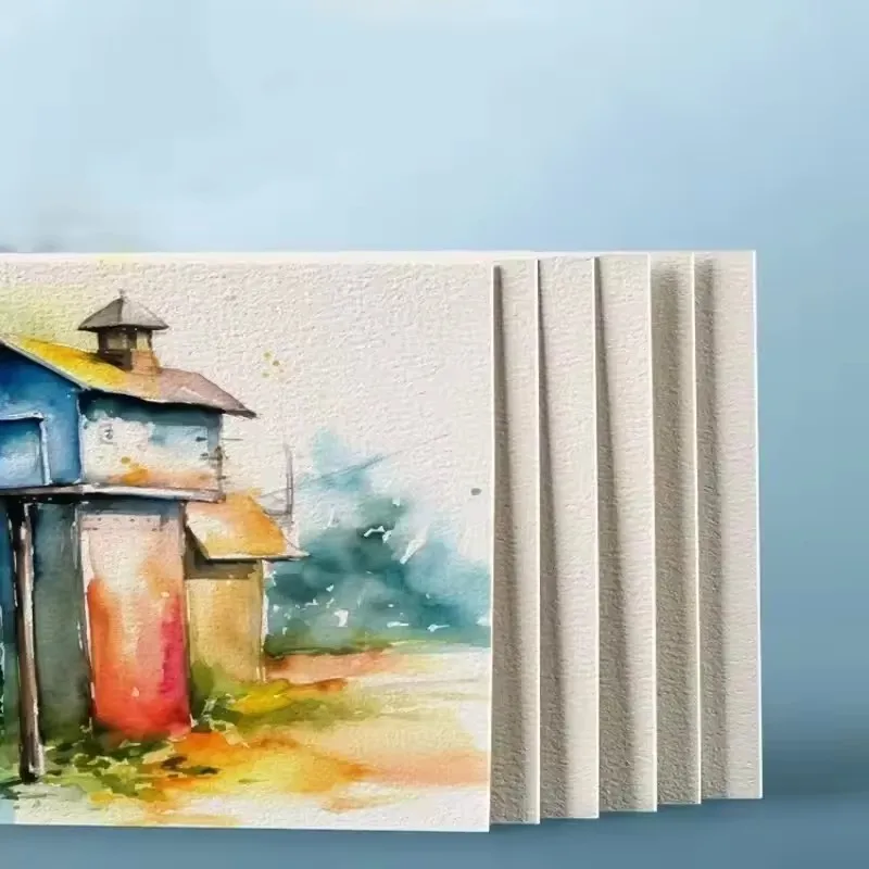 25 ورقة ورق ألوان مائية مربع/دائري 300 جرام قطن عالي الجودة ورق رسم ألوان مائية احترافي مستلزمات فنية للبطاقات البريدية