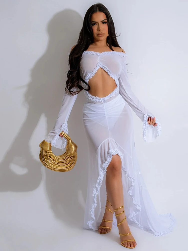 Sexy elegante Kleider für Frauen, V-Ausschnitt, schulterfreies Kleid, Körperform, Damen, transparent, durchsichtige Kleider, ausgeschnittene Taille