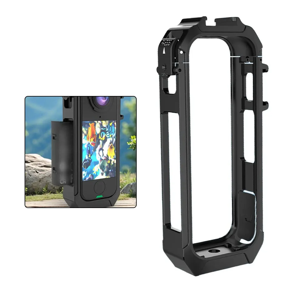 1pc ABS Utility Frame Cage For Insta 360 X4air With Magnetic Cold Shoe Case Sports Action Video Cameras Part Consumer Electronic