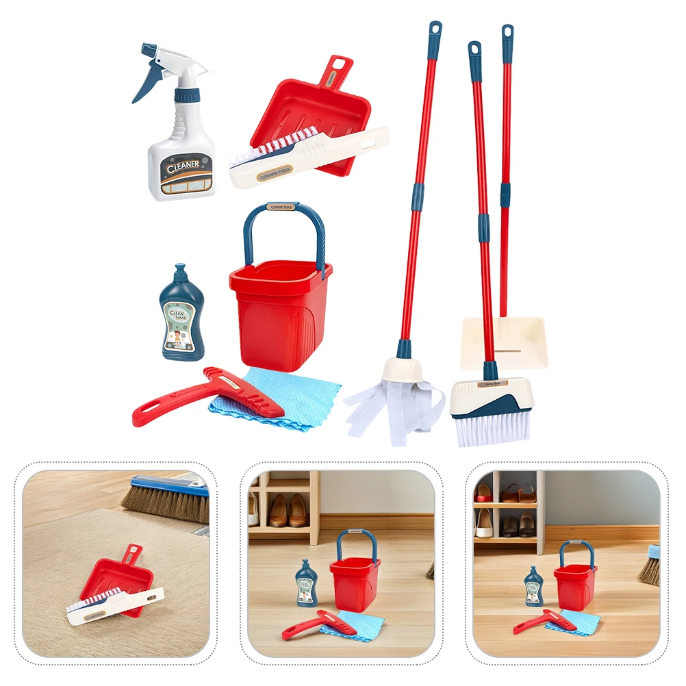 Simulatie Reinigingsgereedschap Stamspeelgoed Kindermop Kinderkit Benodigdheden voor kleine bezem Stoffer