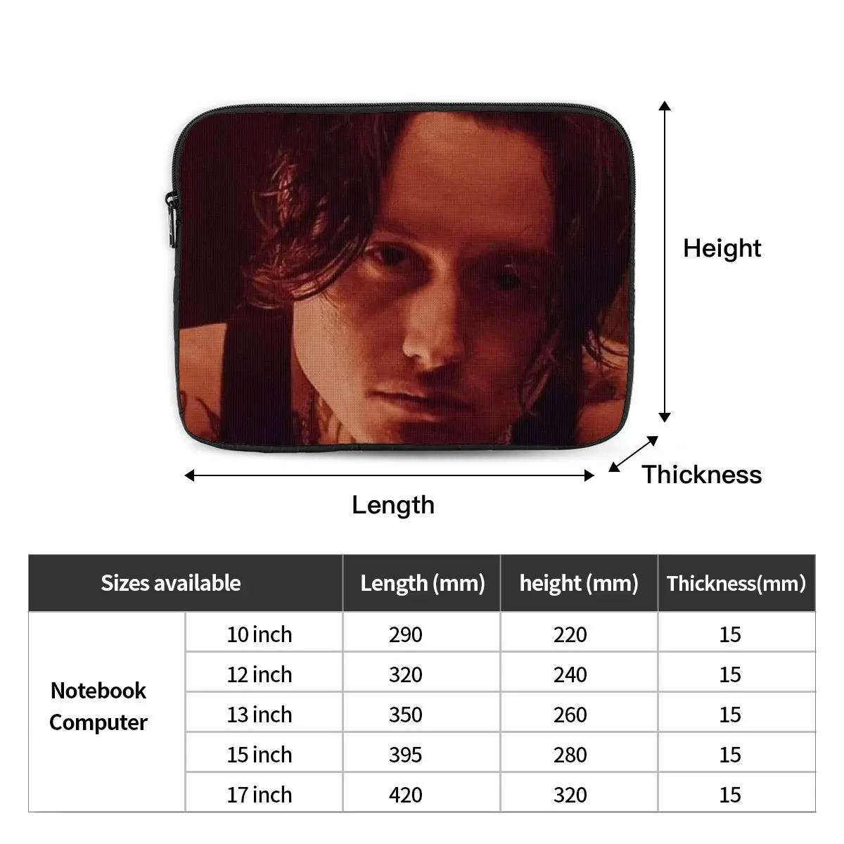Bad Omens Noah Flannel Rock Music Notebook Laptop Bag Case Pouch 10 12 13 15 17 Inch Notebook Tablet Shockproof Case Bag