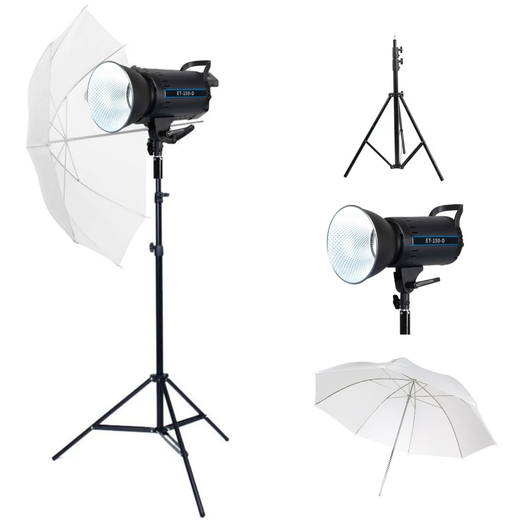 LED Flash Illuminator Torch ET-150D Photography with parasol and tripod-Bivolt