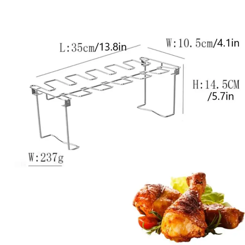 1pc Foldable Stainless Steel Chicken Leg Grill Rack, Bbq Stand Roasting Shelf