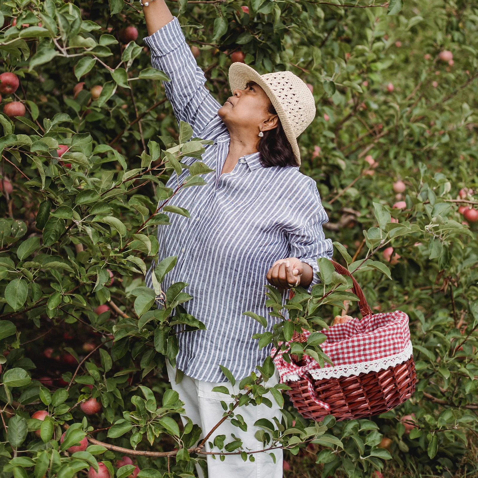 

1pc Woven Picnic Storage For Fruit Vegetable Wicker Weaving Fruit Home Decor Assorted Picnic Basket Woven Basket Color