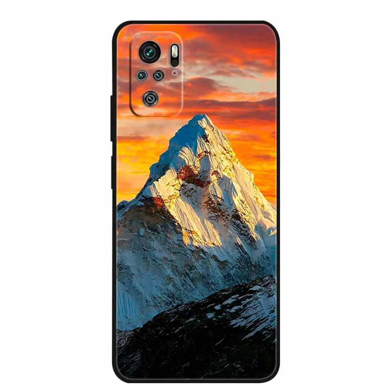 Per Xiaomi Redmi Note 10 4G Custodia nera TPU Paraurti Fiore stampato Cover morbida per Redmi Note10 5G 10T Note 10 Pro 10S Custodie per telefoni