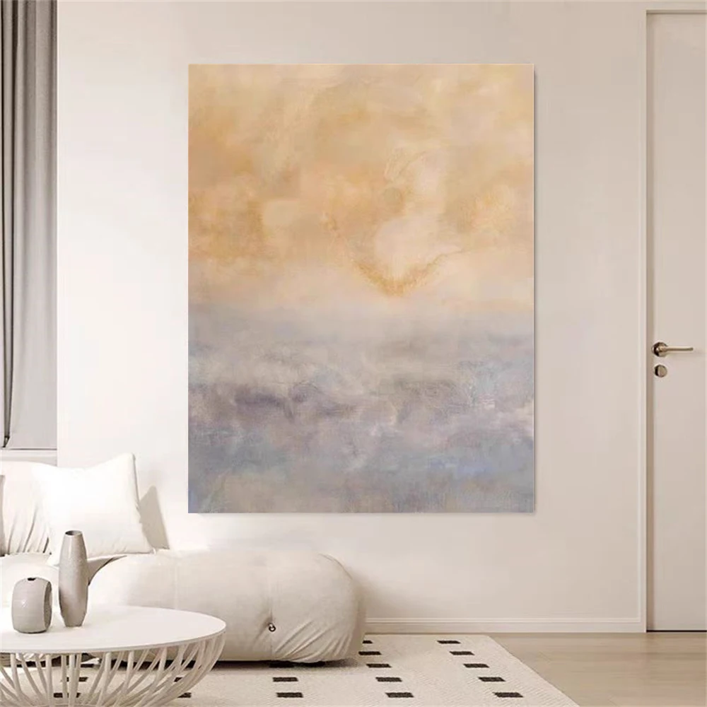 

Modern Nordic Home Hang Poster 100% Handmade Canvas Oil Painting Abstract Gold Large Wall Decor Art For Living Room Entrance