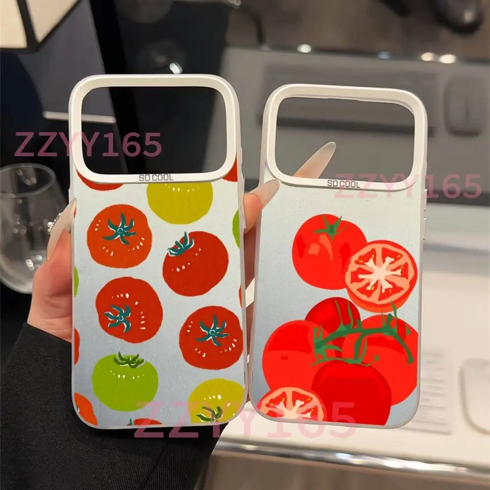 

Fresh Tomato Vegan Phone Case For iPhone 17,16,15,14,13,12,X,8,Pro,Max,Plus,SE4,Air,Mini White Matte for Daily Commute