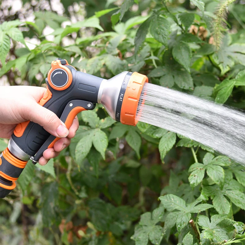 8 Pattern Spray Lawn Watering Multi-Function Car Wash High Pressure Durable Hand-Held Tools Hose Sprinkle Nozzle Garden Sprinkle