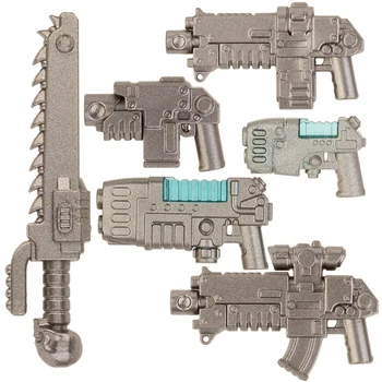 MJ 40K armas de martillo para Mini muñecas de 4cm, espada de pistola Blaster, accesorios MOC, bloques de construcción, figuras de ladrillos, juguetes para niños, regalo