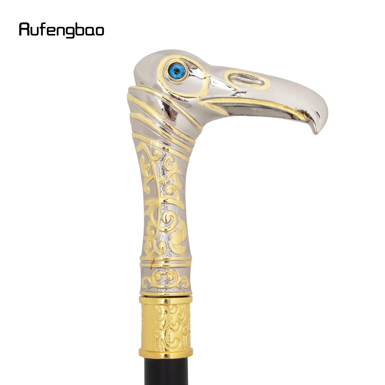الذهبي الأبيض النسر رئيس الفاخرة الزخرفية عصا للمشي الفاخرة عصا أنيقة الأزياء قصب تأثيري سبيكة Crosier عصا 93 سنتيمتر