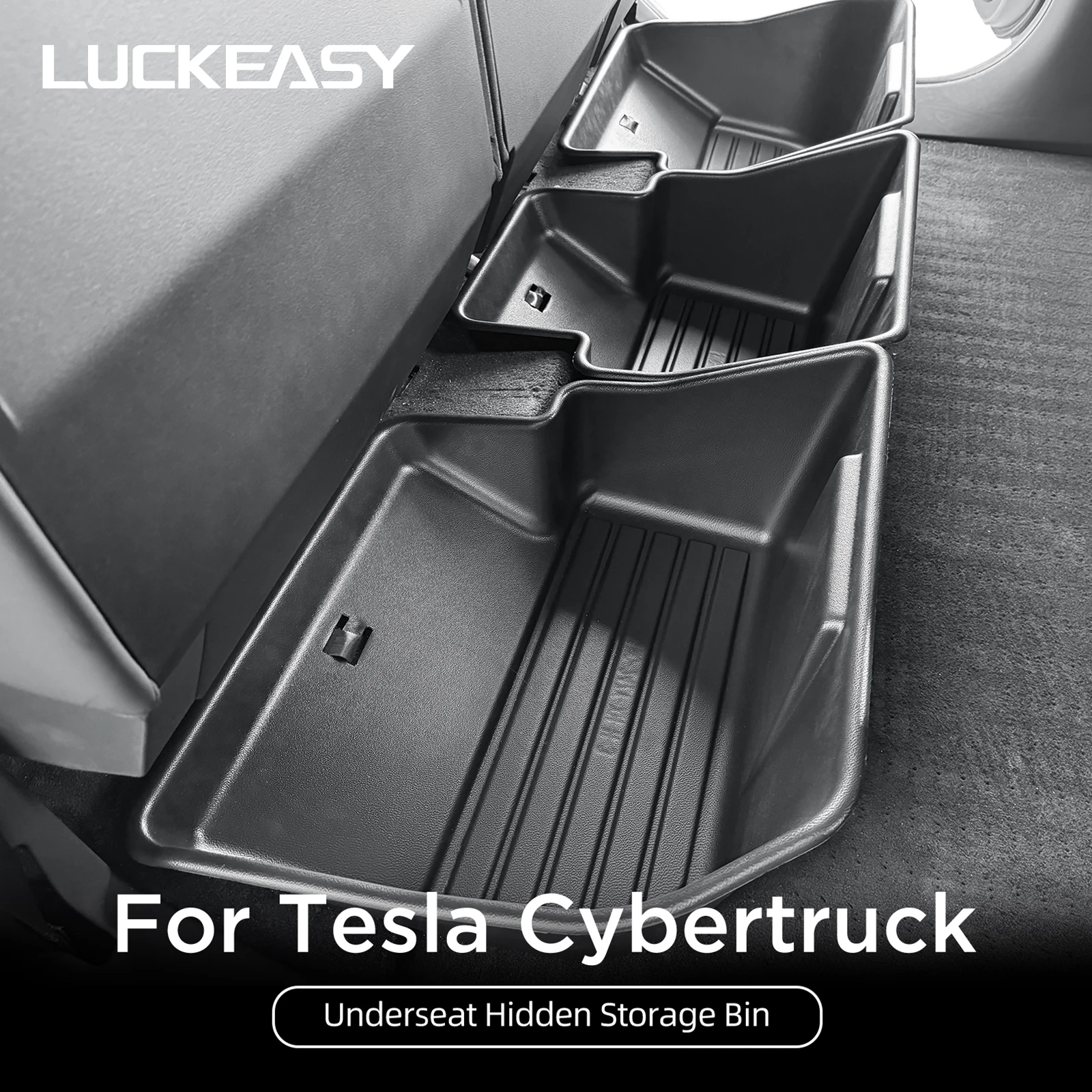 for Tesla Cybertruck 2024-2025 Under Seat Storage Box Car Interior Accessories Rear Seat Lower Box Case Organizer 3Pcs