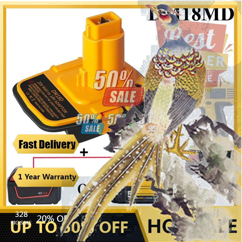 

【Fast Delivery】DM18D Battery Adapter Convert For Dewalt 20V For Milwaukee 18V Lithium-Ion Battery To For Dewalt 18V Battery With