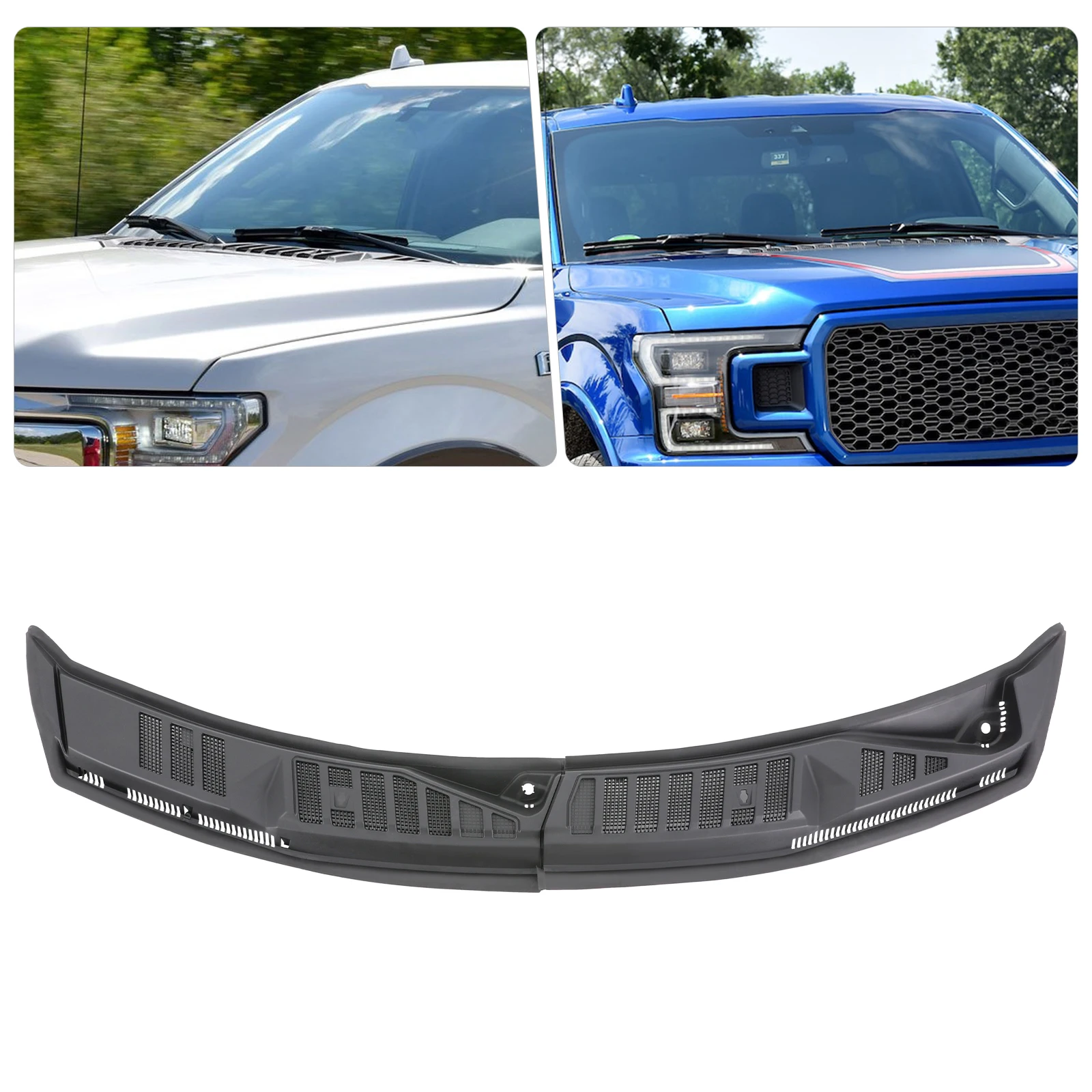 

Крышка капота стеклоочистителя на Ford F-150 гг. 2015-2020 гг., прочная пластиковая замена отделки, простая установка, устойчивость к атмосферным воздействиям