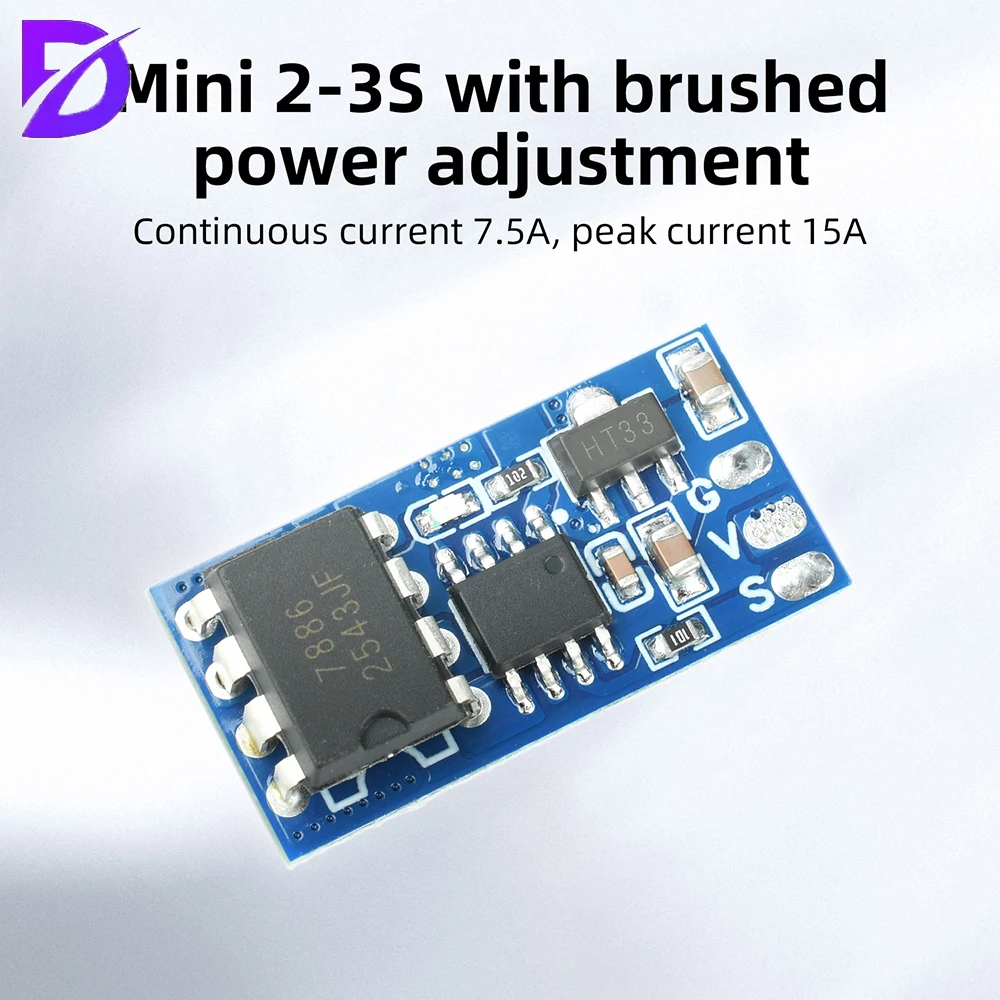 2S 3S Micro Brushed ESC with Brake Adaptive Throttle and Quadruple Protection for RC Cars and Boats