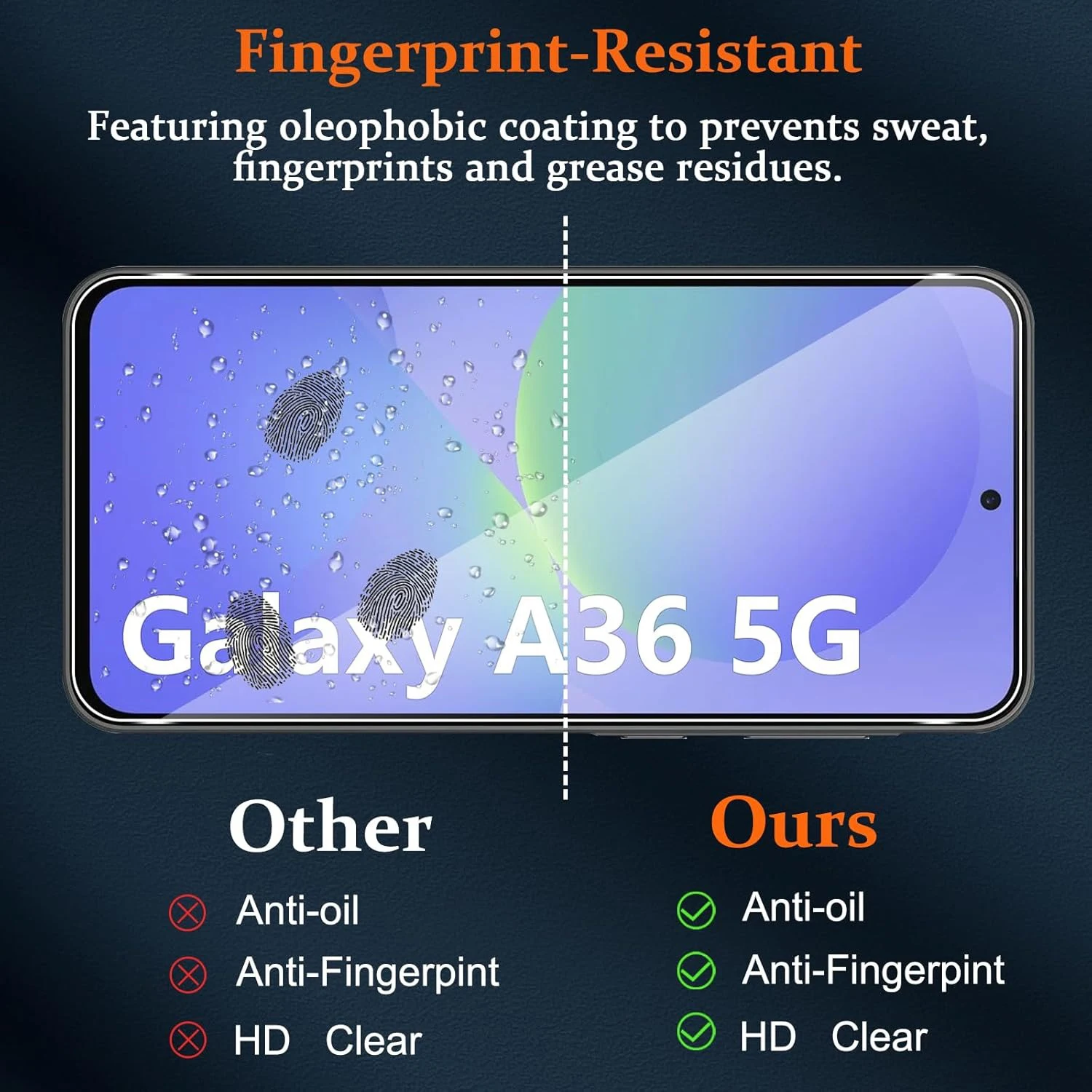 Protectores de pantalla de vidrio templado de 3 piezas para película de vidrio Samsung Galaxy A36 5G