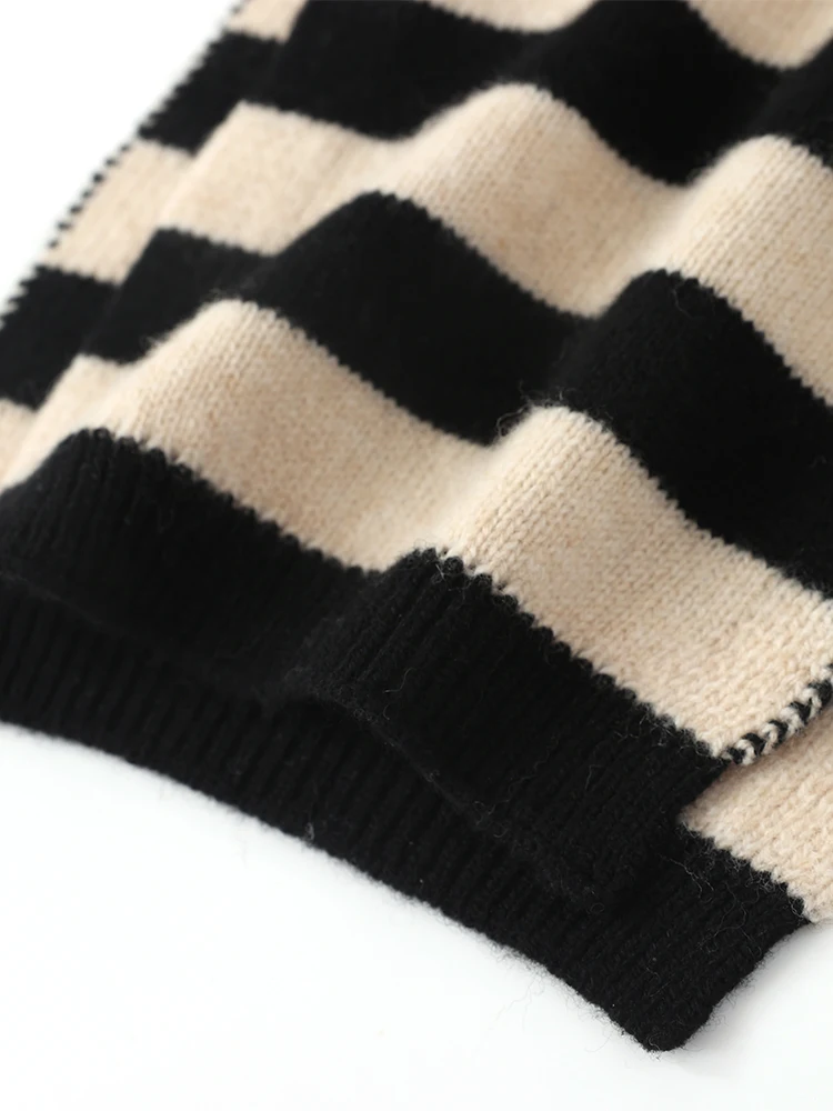 Sales Children Pure Wool Stripes Knit Hat Scarf Set Two-pieces Cap Kids Beanies Winter Autumn Warm Boy Girl Natural Wool