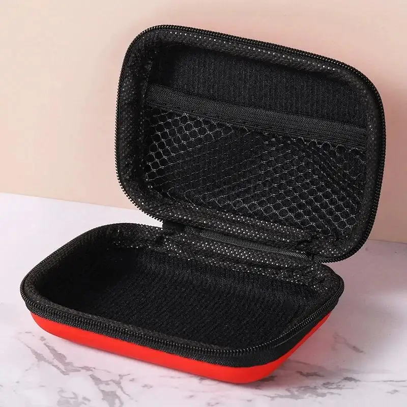 Fashion 1PC Portable Earphone Bag Earbuds Memory Card Case USB Cable Organizer Storage Box Coin Purse Headphone Accessories