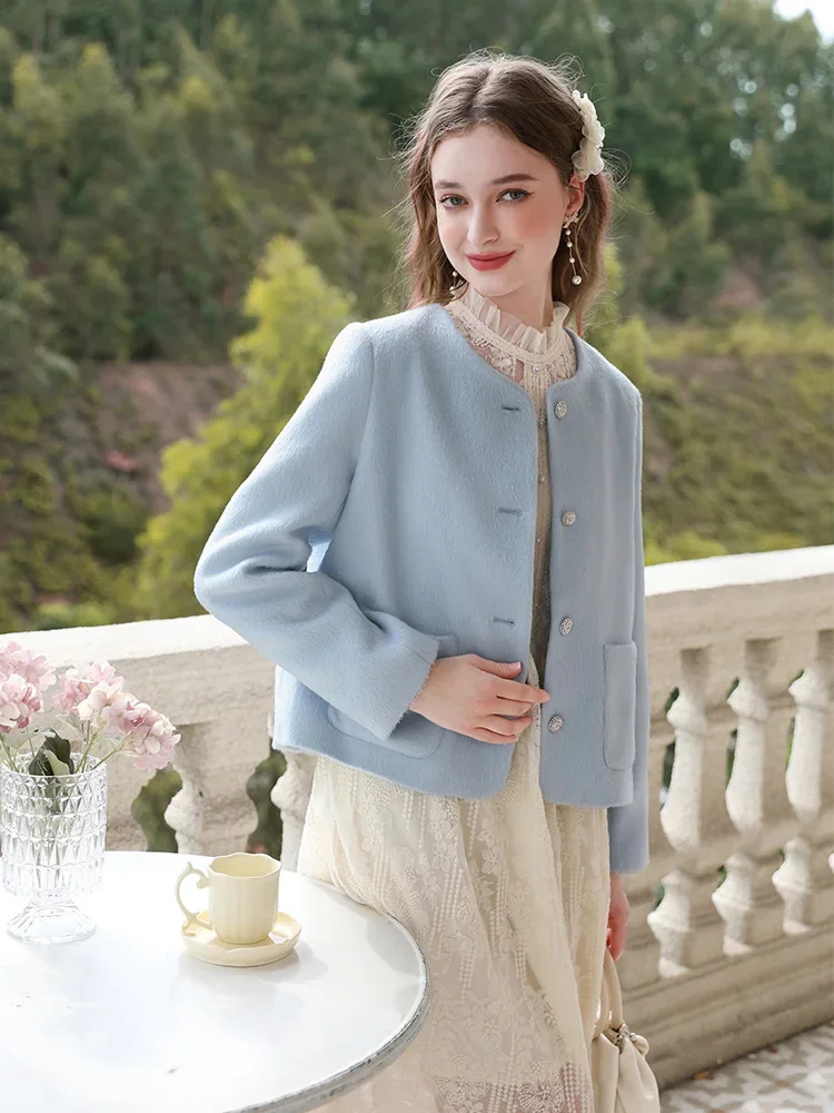 I BELIEVE YOU 2023 Winter French Small Fragrant Cotton Jacket Female New Thick Warm Short Wool Trendy Outerwear Women 2234185460