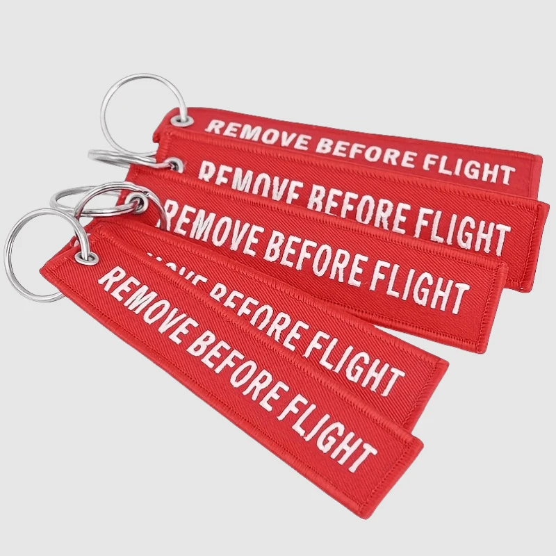 3 Pcs Aviation Embroidered Backpack Keychains Mobile Phone Remove Before Flight Keychain view 5