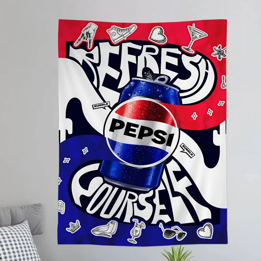 Soft Drink Brand P-Pepsi Hanging Bohemian Tapestry Bohemian Wall Tapestries Mandala Kawaii Room Decor