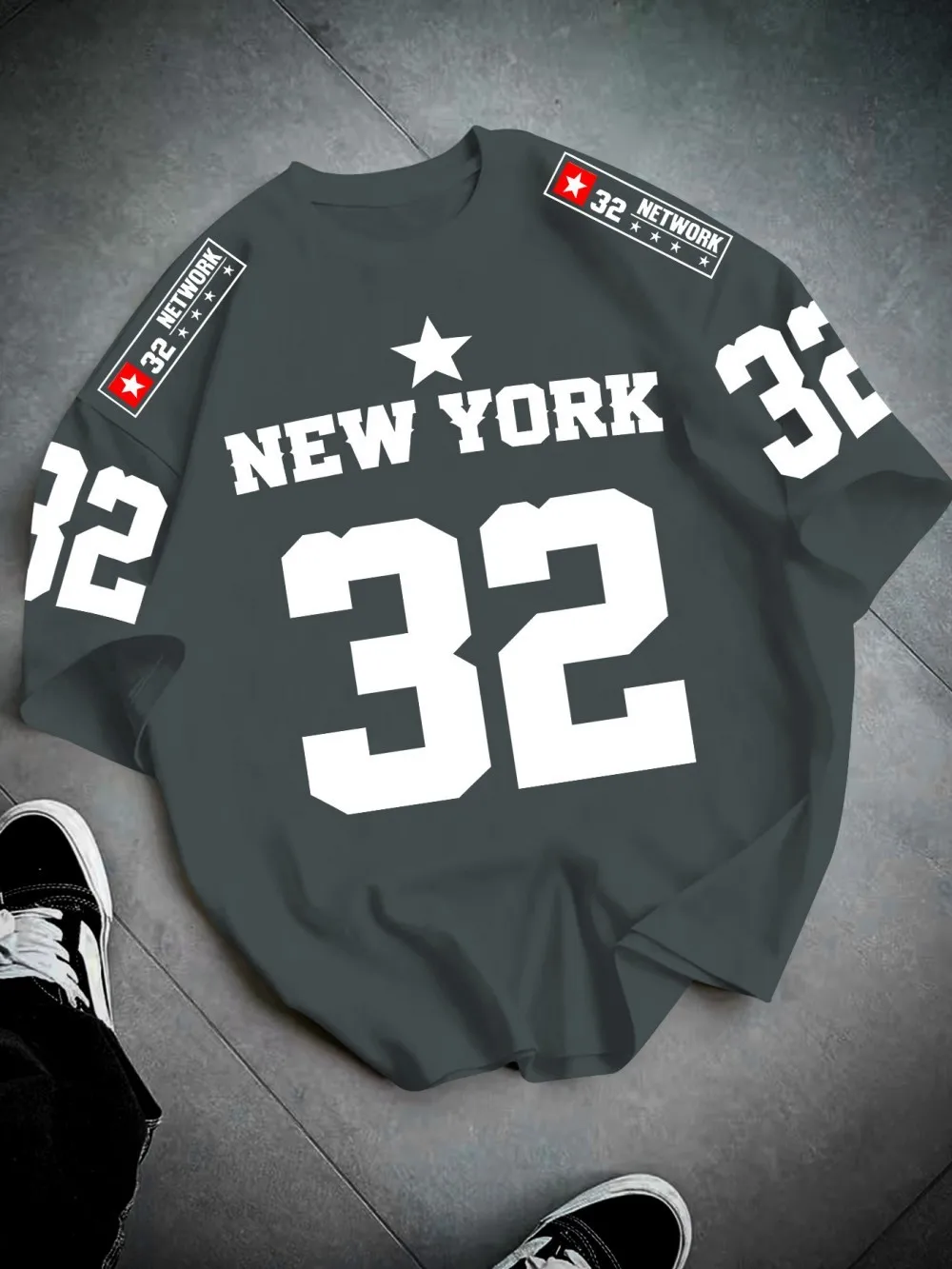 Europäisches und amerikanisches Sommer-Trainings-T-Shirt für Herren mit New York-Buchstaben-Print, bequem, atmungsaktiv, Rundhalsausschnitt, Outdoor-Sport-Oberteil – Detail 9
