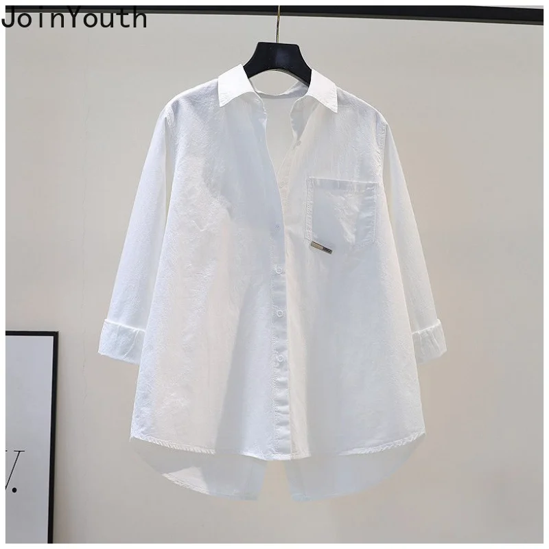 Korean Blouse Women Long Sleeve Loose Split Shirts Fashion Casual Irregular Blouses Oversized Tops 2023 Blusas Mujer De Moda