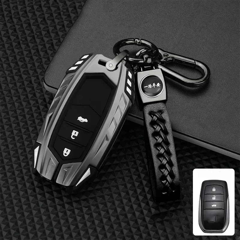 

Zinc Alloy 2/3 Buttons Car Key Case Cover Fob For Toyota Camry CHR Corolla RAV4 Avalon Land Cruiser Prado Prius 2017-2022