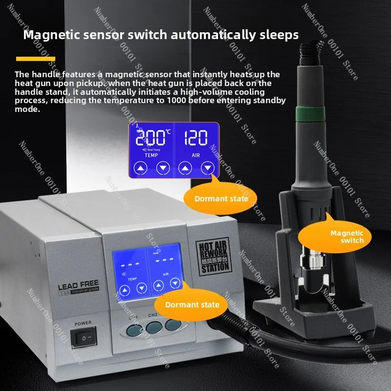 861X 1300W Smart LCD Hot Air Gun Industrial Constant Temperature 861DW Desoldering Station