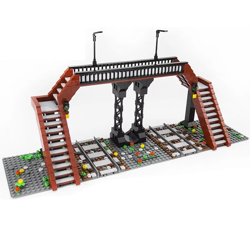 MOLD KING 12008 Mondo Ferrovia Ferrovia Crossing Set Modello Building Blocks Mattoni Puzzle Educativi Per Bambini Giocattoli Regali Di Natale