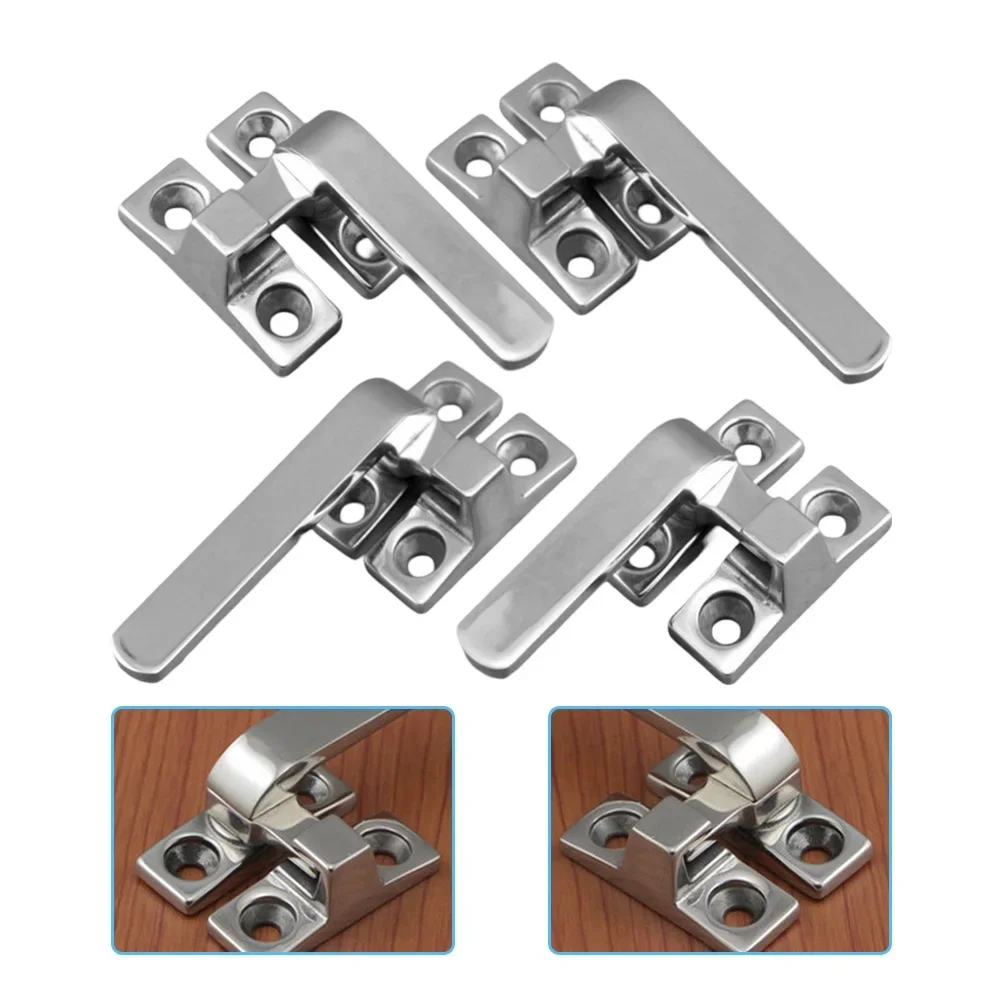 Stainless Steel Handle Lock Latch Casement Shutter Lock Buckle Handle Cabinet Anti-Theft Lock Door Latch Lock Hardware